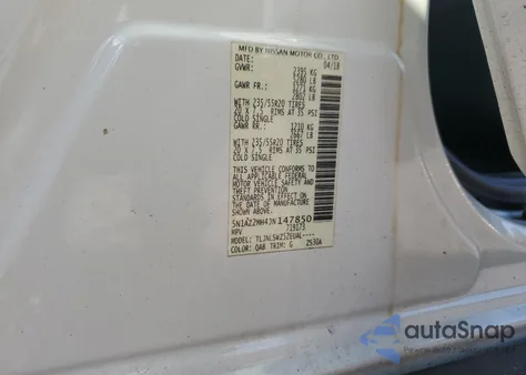 2018 Nissan Murano S из США, поврежденный, VIN 5N1AZ2MH4JN147850